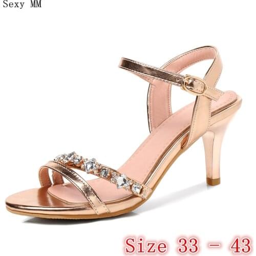 Sexy Women High Heel Sandals Shoes Woman Peep Toe High Heels Gladiator Sandals Pumps Small Plus Size 33 - 40 41 42 43