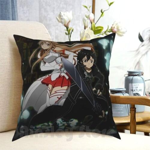 Asuna And Kirito Pillow Case Printed Home Soft DIY Pillow cover Asuna Kirito Friends Love Anime Manga Game Sword Online