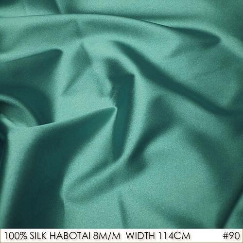 CISULI 8momme SILK HABOTAI 114cm width Natural Silk Fabrics for Sewing Summer Dress Lining NO.90 Deep Sea Green