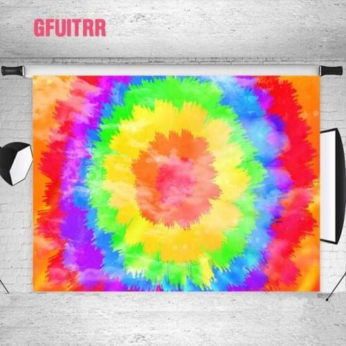 GFUITRR Colorful Tie Dye Photo Backgrounds Party Show Photography Backdrops Rainbow Color Decor Poster Banners Photo Props