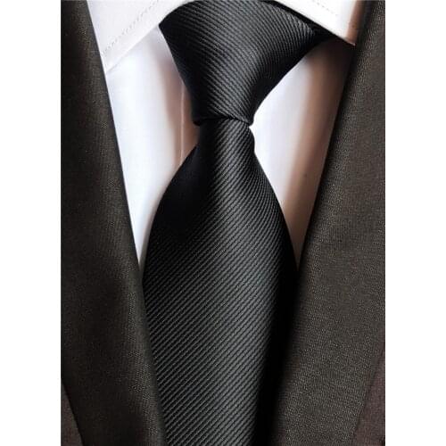 8cm Businessmen Black Ties High Quality Woven Necktie