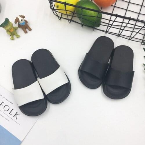 Childrens Slippers Solid Color Home Soft Bottom Boys And Girls Flat Bottom Cool Slippers