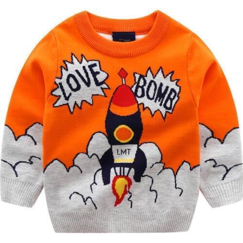New 2020 Baby Winter Clothes Children Sweaters Fashion Boys Sweater Tops Rockets Boys Girls Clothing
