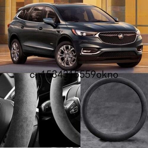 For Buick Enclave 2010-2020 Circular Black Alcantara Suede Car Steering Wheel Cover Car Accessories