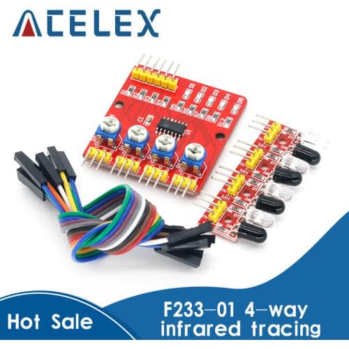 F233-01 Four-way infrared tracing / 4 channel tracking module / transmission line / obstacle avoidance / car / robot sensors