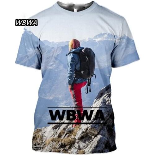 Outdoor Sports Mountain Climbing Hiking 3D Print Men T-Shirt Women T shirt Summer Mens Tshirt Casual Hip Hop Tee Tops