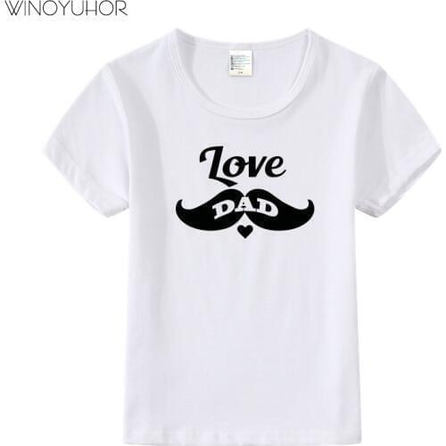 Baby Boys Girls Short Sleeve T-shirt Summer Kids Clothes Cotton I Love Dad Letter Printed Tops Tees Funny Tshirt