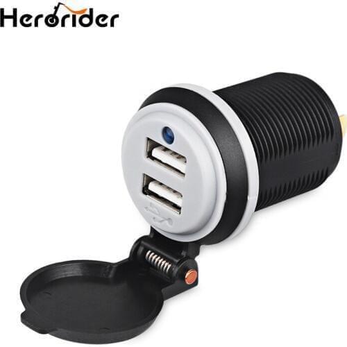 Herorider Car Charger Boat Motorcycles Modified Dual USB Socket Charger Adapter Power 2 Ports USB Car Charger 12v