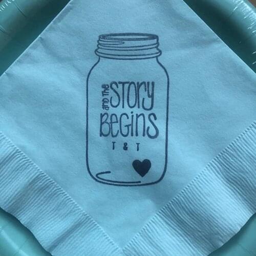 Custom Its a Baby Boy Any Text Baby shower Baptism bride/Groom Wedding Napkins bridesmaid Time and date ，Friendship