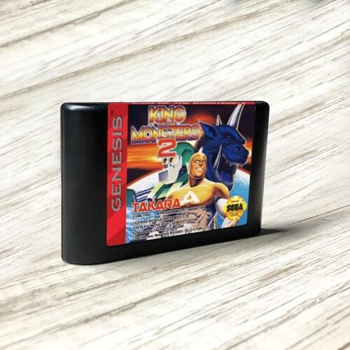 King of the Monsters 2 - USA Label Flashkit MD Electroless Gold PCB Card for Sega Genesis Megadrive Video Game Console
