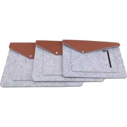 Hot 13 Inch Light Gray Fashion Business High-Grade Felt Cloth Laptop Liner Bag Notebook Wool Felt Computer Protective Cover
