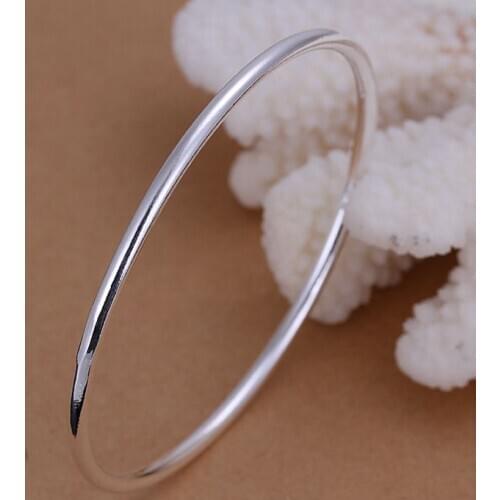 LKNSPCB135 Bangle bracelet, Silver plated fashion jewelry 3MM Single Ring Silvery Bangle /bijajzqa akvajcca