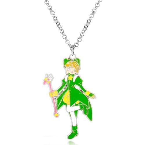 MOCHUN Anime Cardcaptor Sakura Necklace Cartoon Figure Kinomoto Sakura Necklace for Children Girl Cosplay Gift-30