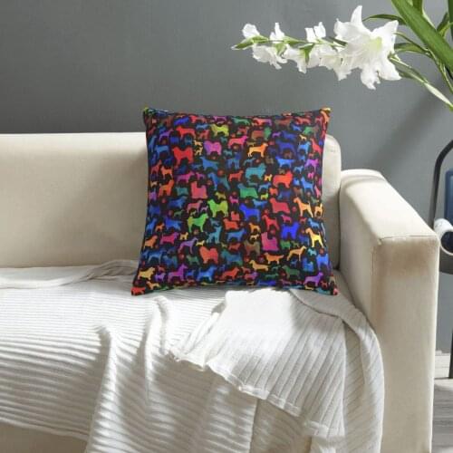Fun Colorful Dog Breeds pillowcase printed cushion cover sofa waist pillow pillow cover