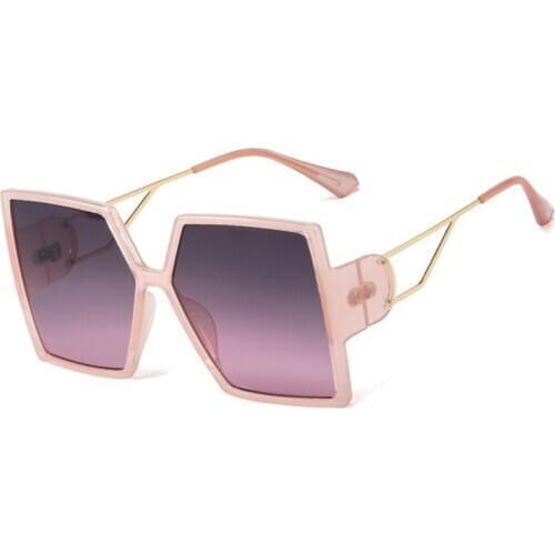 2020 New Vintage Oversized Women Purple Gradient Sunglasses Mens Luxury design Eyewear Big Frame Shades Goggle UV400