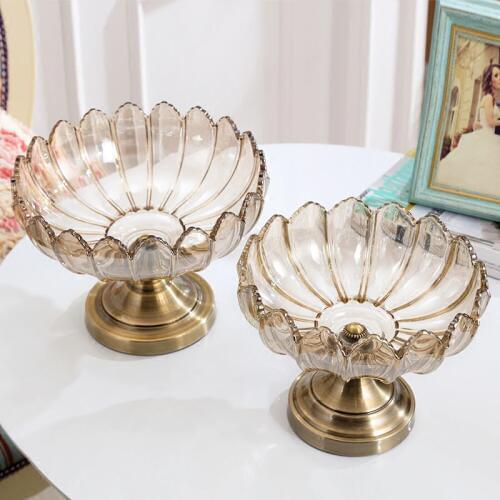 New American creative Crystal glass Vase luxury Fruit tray Figurines home Decoration Crafts Wedding Gifts tabletop Furnishing