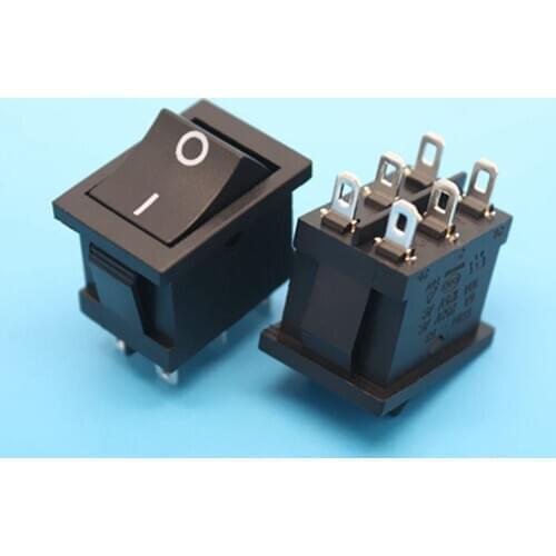 New 5PCS Ship type switch Black 6 pin 2 15*21mm ship shaped power switch copper pin 6Pin