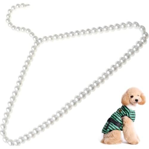 Plastic Imitation Pearl Clothes Hanger Bow Dress Coat Storage Organizer Dry Rack for Children Kids Pets