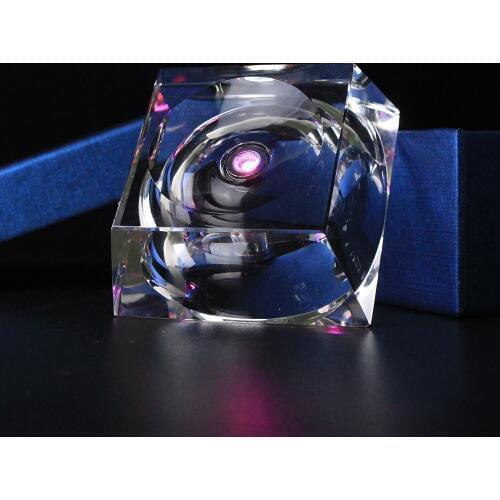 Transparent Trapezoid Crystal Glass Display Base Stand Holder LED Lamp Base