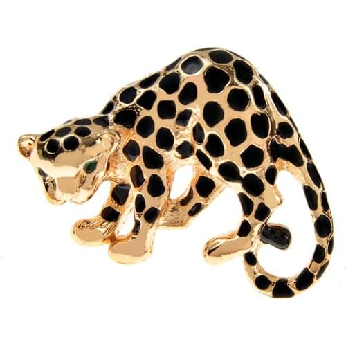 CINDY XIANG Leopard With Back Straight Brooch Vivid Animal Design Jewelry Fashion Enamel Pin Winter Accessories Good Gift