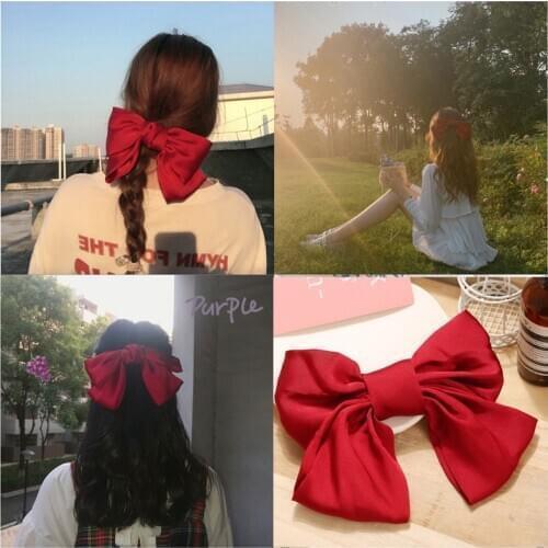 Fashion Bow-knot Floral Elastic Hair Band Scrunchies Big Bow Ribbon Hair Rubber bands For Women Girls Korean Hair Accessories