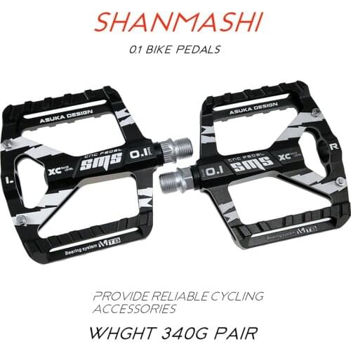 Shanma 0.1 Bike Pedals Mountain Bike Pedal Flat Wide Aluminum Alloy Pedal Pedal