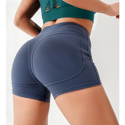 Gym Jogging Running Shorts Yoga Shorts Women High Waist Lifting Push Up Tight Sports Pocket Fitness Yoga Short Pant