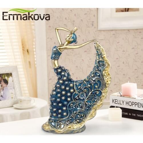 ERMAKOVA Beauty Dancer Statue Figurines Resin Crafts Decorative Desk Model Figurines Home Decoration Gift Figurines