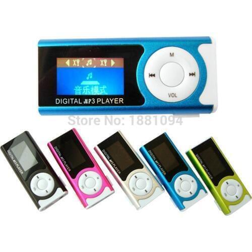 SZAICHGSI Shiny Mini USB Clip LCD Screen MP3 Media Player Support TF CARD wholesale 200pcs/lot