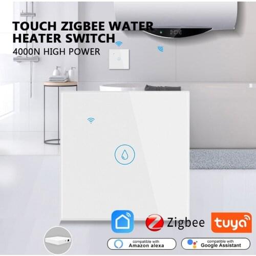 TUYA Zigbee Smart Home EU Touch Wall Switch 20A Smart Water Heater Switch Timing APP Smart Life Remote Control Google Home Alexa