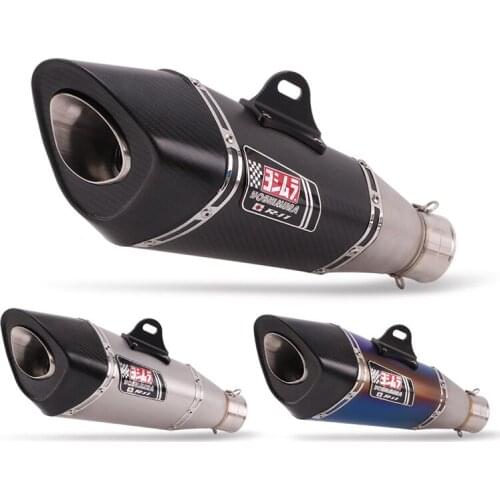 Universal 60MM Motorcycle Exhaust Muffler Pipe Stainless Steel GP Scooter Motorbike Pipe For Honda R1 R3 R6 ATV Ninja