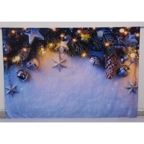 VinylBDS Photography Backgrounds Snow Winter Backdrop Bell Yellow Lights Happy New Year For Children Photo Studio