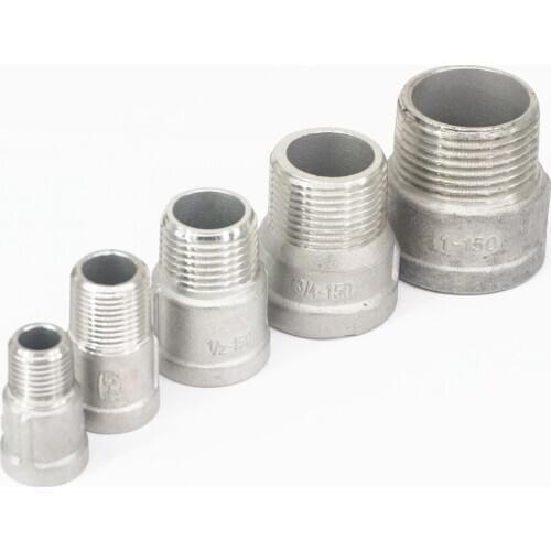 1/4" 3/8" 1/2" 3/4" 1" 1-1/4" 1-1/2" BSP Female To Male 304 Stainless Steel Pipe Fittings Connectors Water Oil Air