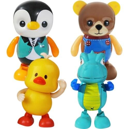 1pcs Electric Dancing Little Yellow Duck Robot Penguin Dinosaur Light Music Dancing Childrens Electronic Pets Toy
