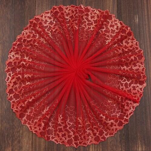 15Yards Red Mesh Embroidered Tape Lace Trim Ribbons for Home Textiles Curtains Sofa Covers Cushions Trimmings Sewing Lace Fabric