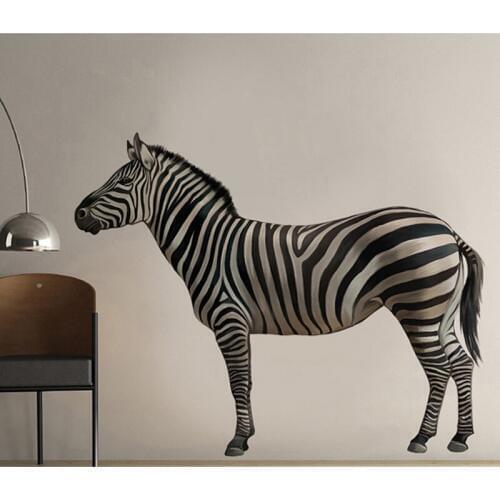 3D Realistic Zebra Decorative Wall Stickers Creative Home Decor For Living Room Kids Room Bedroom Mural Art Wall Decal Sticker