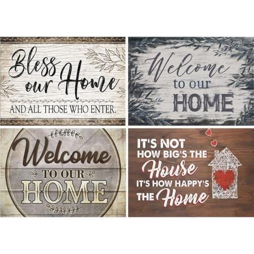 4 Pack Bless Our Home 5D DIY Diamond Painting Full Drill Rhinestone Embroidery