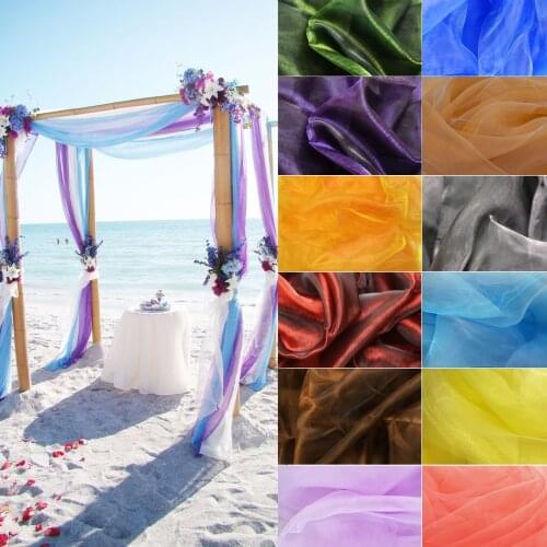 5mx1.35m Sheer Scarf Organza Table Runner for Wedding Arch Valance Table Swags Event Party Reception Backdrop Decoration