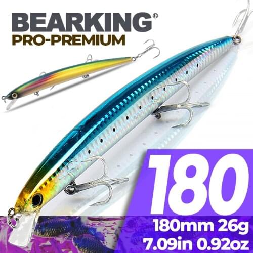 Bearking Hot Fishing Lure Each lot 5 pcs Minnow 18cm 26g Depth Wobbling Minnow Lure Plastic Hard Bait Fishing Wobblers