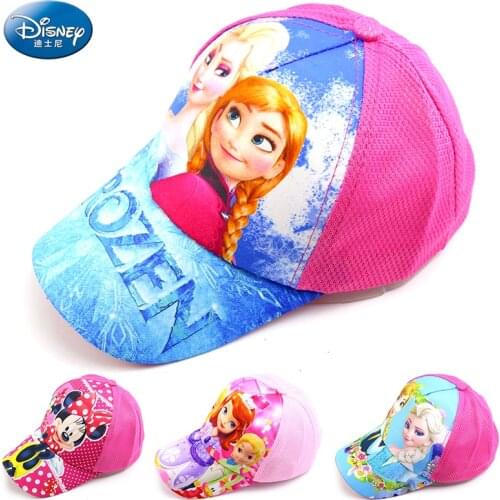 Brand Disney Frozen Minnie Mouse Childrens Hat Baby Boy Girl Baseball Cap Summer Mesh Breathable Sun Caps Kids Cute Elsa Hats