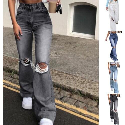 Pants For Women Oversize High Waist Pocket Jeans Trousers Loose Denim Pants Streetwear Trouser Straight Leg Jeans