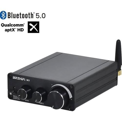 BRZHIFI Bluetooth 5.0 QCC5125 MA12070 Amplifier 2*80W 2.0 Power HD Audio AUX APTX APTX-HD HiFi Mini Amp DIY Stereo Home Theater