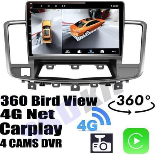 Car Audio Navigation GPS Carplay DVR 360 Birdview Around 4G Android System For Nissan Teana Maxima J32 2008~2015
