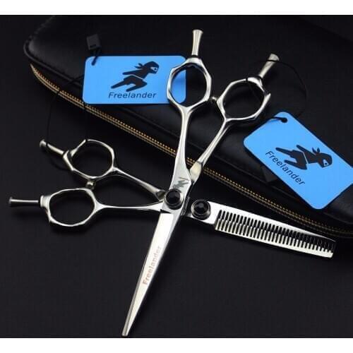 Freelander 6.0 inch Japan 440C silver A - shaped handle hairdressing scissors for barber or home use