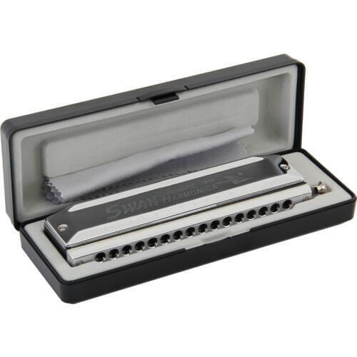 SWAN 10/12/14/16 Holes C Key Sliver Chromatic Harmonica Standard Chromatic Harmonica in Turning Round Blow Holes with Annex