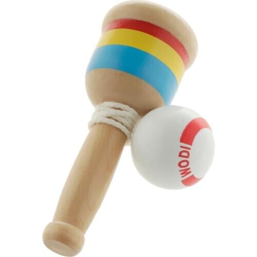 Classic Wooden Kendama Ball And Cup Skill Game Traditional Japanese Game Toy - White