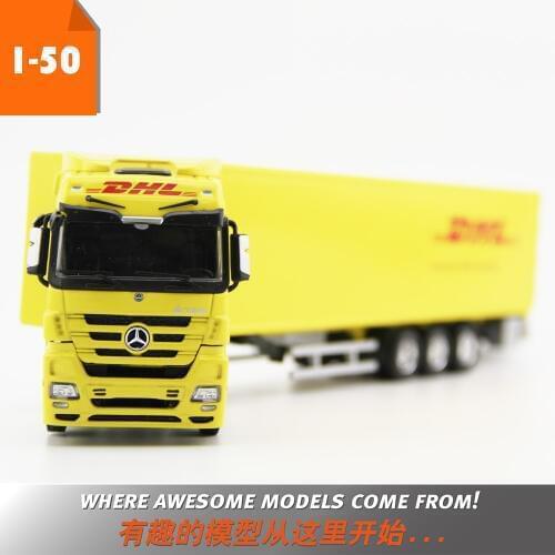 Collectible Diecast Toy Model Gift 1:50 Scale MERCEDES-BENZ Tractor Trailer DHL Container Transport Truck Vehicles Decoration