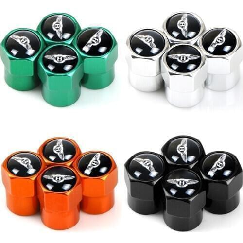 4pcs Colorful Car Wheel Tire Valve Caps Stem Case For Bentley Bentayga Continental Car Badge Auto Accessories Aluminum alloy