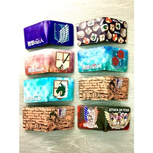 Anime Attack on Titan Logo Wallet New Money Cards Purse Boys Girls Gifts Boutique PU Leather Short Wallet