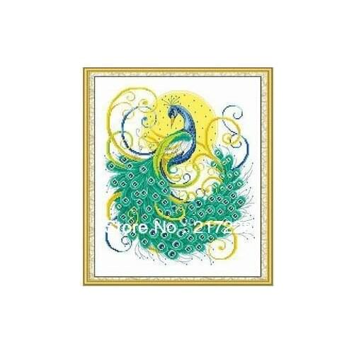 14CT Cross Stitch Set Swirling Peacock, Joan Elliott collection 26*30cm CS-025ANI-A